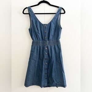 Soft Jean Open Back Dress